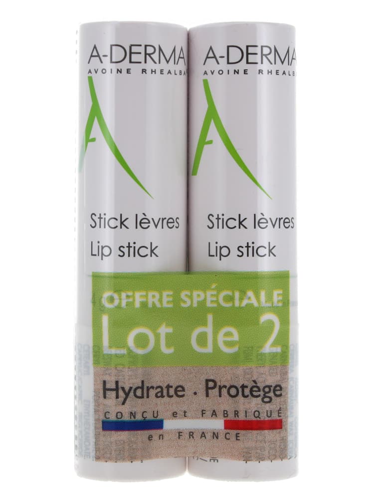 A-Derma Les Indispensables Stick Lèvres Offre Spéciale Duo 2 x 4 g