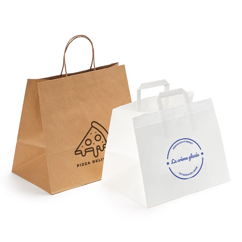 150.00000 Sacs Kraft À Poignées Imprimés L - 14x9x20 cm - Easyflyer